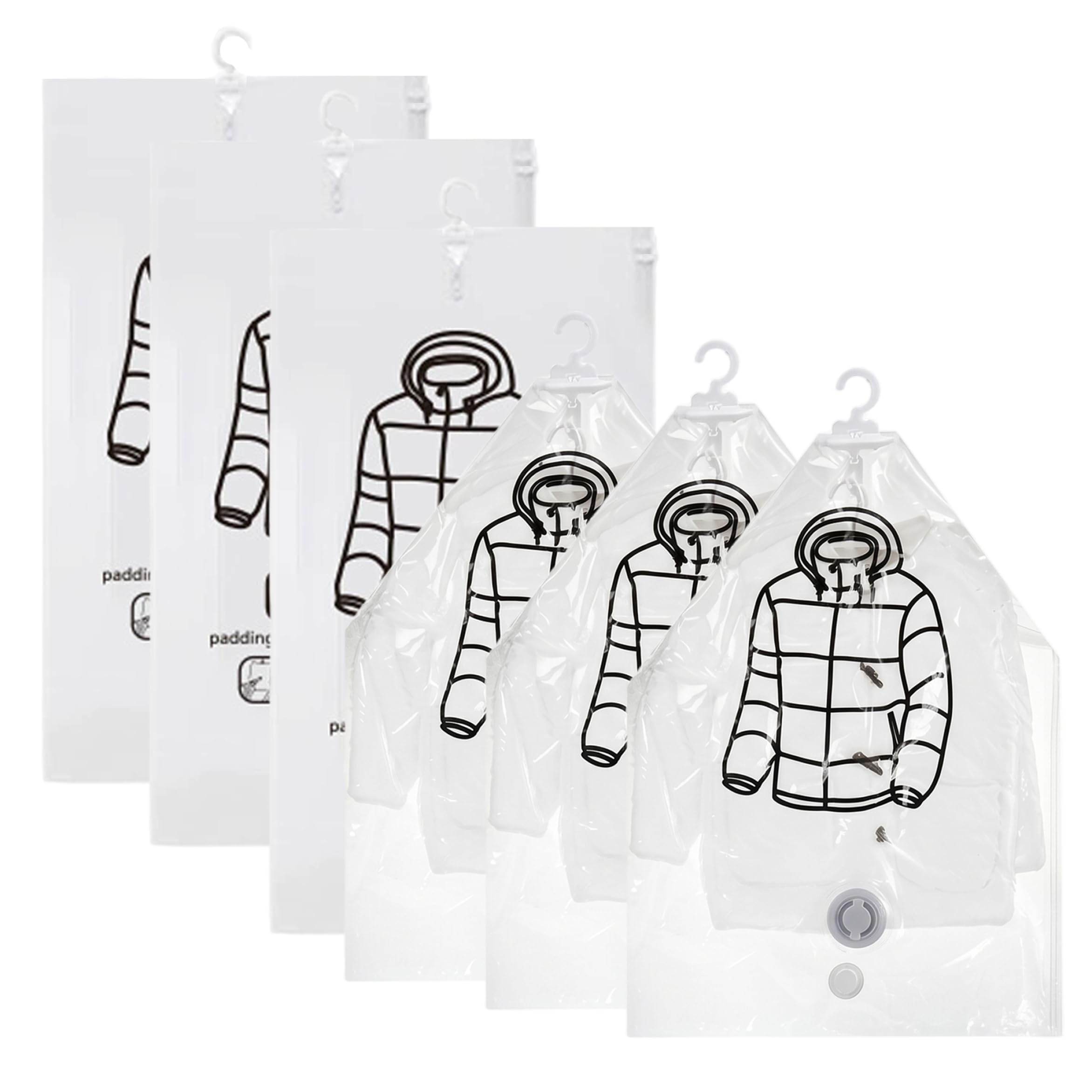 Bolsas de almacenamiento al vacío para trajes y chaquetas durante el cambio de armario de temporada