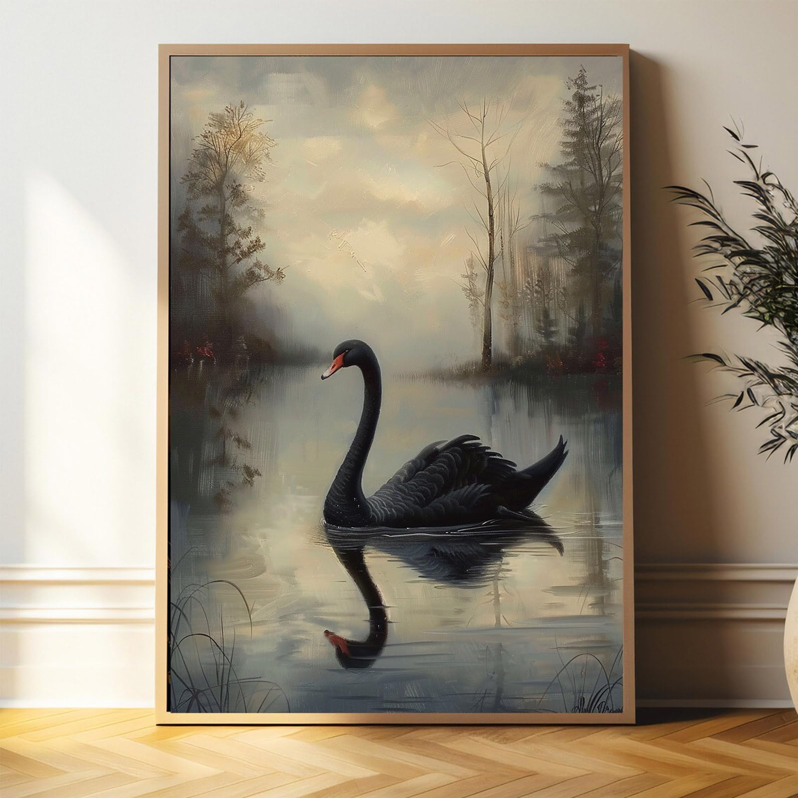 Amazon.com: Swan Canvas Wall Art Black Canvas Wall Art Vintage
