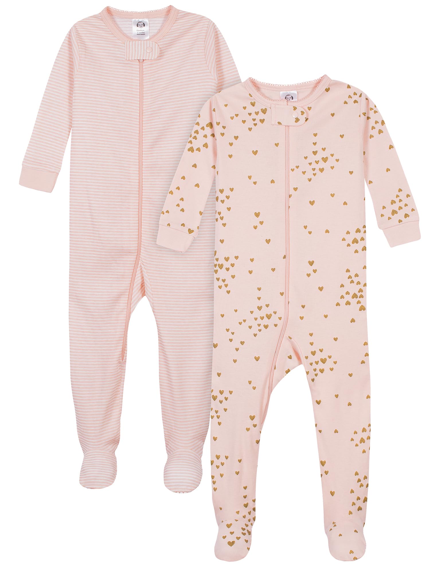 Gerber Baby - Mädchen 2-Pack Footed Pajamas Baby- und Kleinkind-Schlafanzüge (2er Pack)