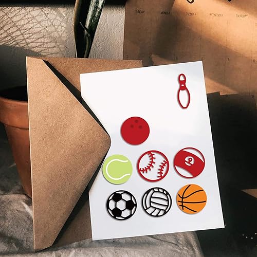 Miniatura 43 de GLOBLELAND Troqueles de corte de rugby para hacer tarjetas, troqueles de corte de fútbol para manualidades, álbumes de recortes, diario, papel