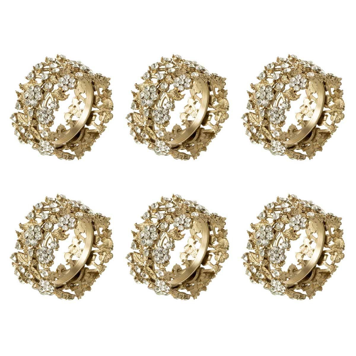 Paris Prix Lot de 6 Ronds de Serviette Vallee 5cm Or