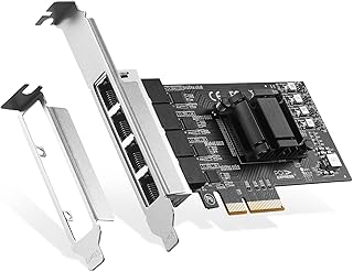 Binardat 4 Ports 2.5G PCIe Network Adapter, RTL8125B LAN Controller, 2500/1000/100Mbps RJ45 Ethernet NIC Card, Support PXE for Windows/Linux