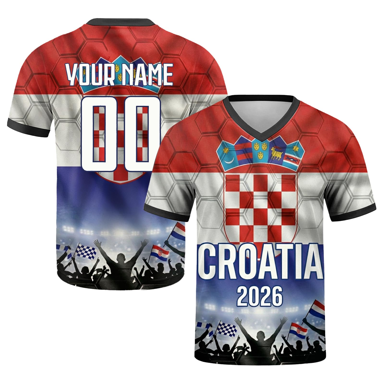 Seguire Personalised Football Shirt 2026 World Football Jersey Custom Name Number Jersey Customisable Fan Top for Men Women Kids