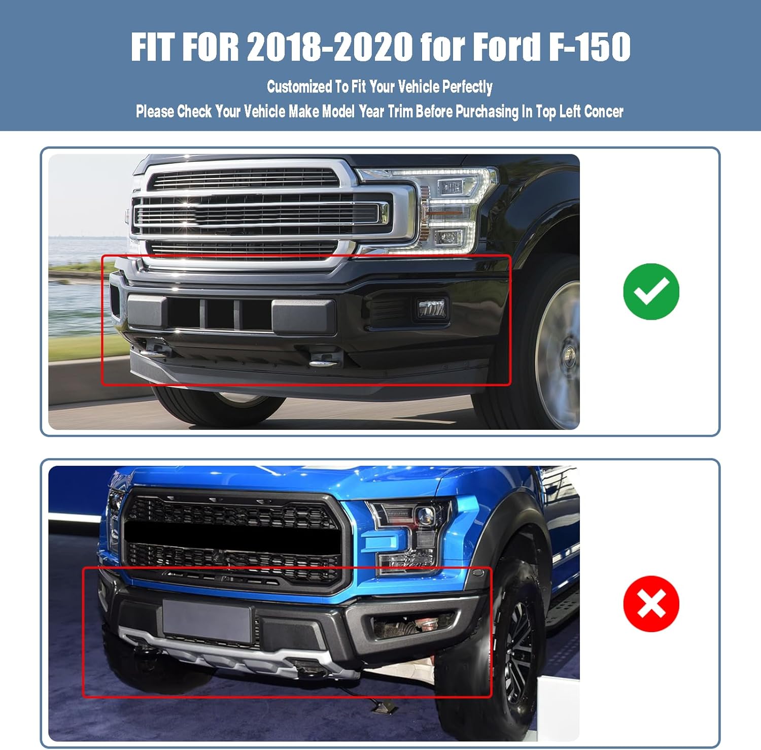 Front Bumper Lip fit for Ford for F-150 2018-2020 LED Sequential Running Lights Spoiler Body Kit,Matt Black ABS Front Lip Spoiler Air Chin Body Kit Splitter（Do Not Fit for Raptor Bumper）