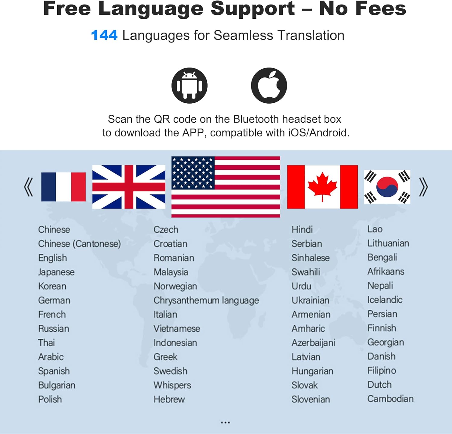 Translation Earbuds, 3-in-1 AI Language Translator Earbuds with Premium Sound, Long Battery Life, Translating Earbuds with Charging Case for Business, Learning, and Travel, White(No Subscription Fee) - Image 7