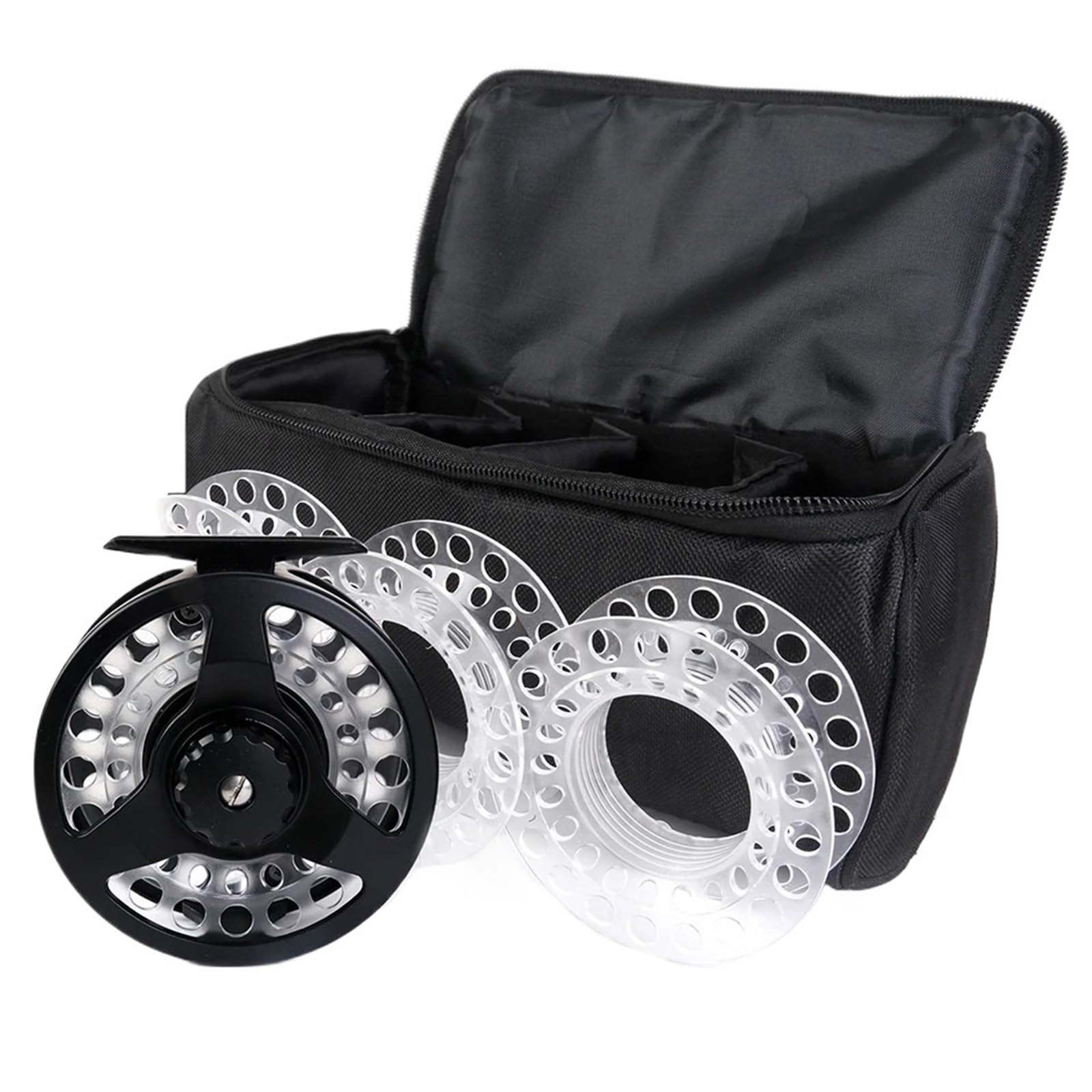 Moulinet de pêche à la Mouche 1 pièce #5/6#7/9 en Aluminium moulé sous Pression avec 3 bobines de Cassette en Plastique supplémentaires