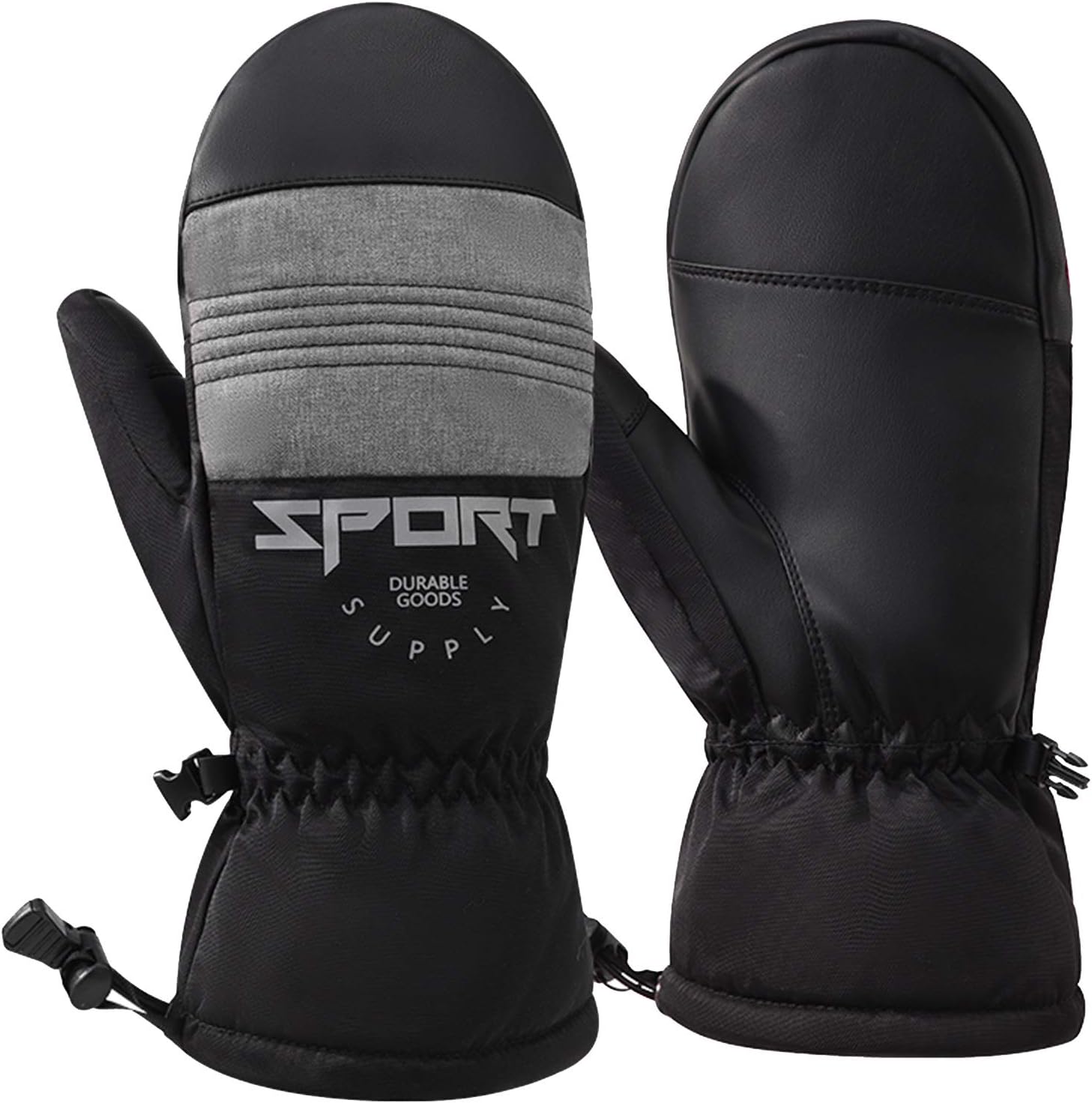 Gloves Winter Gloves for Men Cycling Gloves Running Gloves Touch Screen Anti-Slip Windproof Thermal (Color : Gray, Size : M)