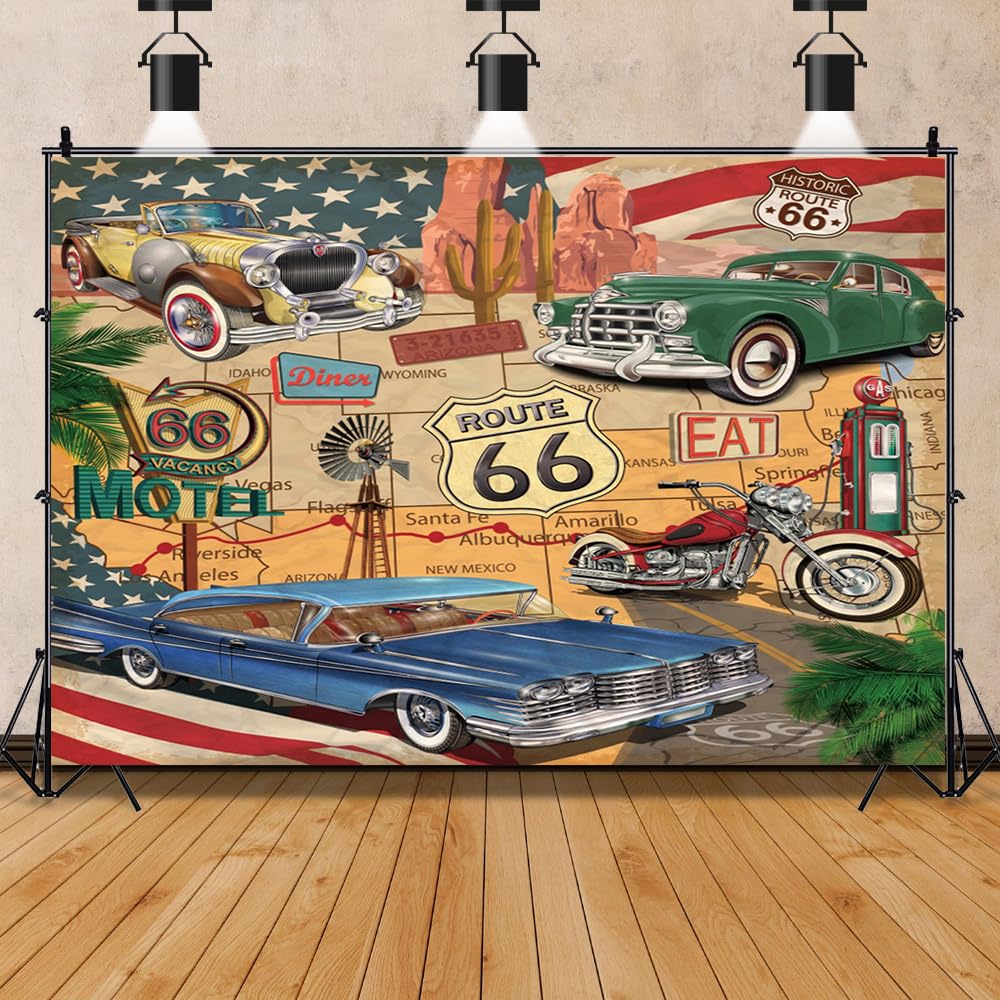 Post Office Backdrop AOFOTO 7x5ft US Historic Route 66 Backdrop Vintage ...