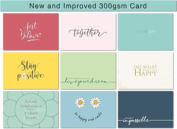 Positive Affirmation Cards Pantone Motivational Postcards pack of 30, Mindfulness gifts for students from teachers, women, men and teens Stylish positivity gifts for mental health well done cards
