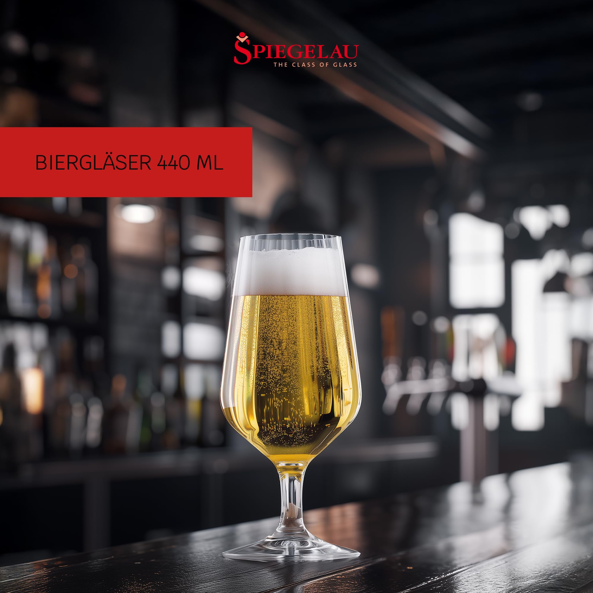 Spiegelau 4 Piece Beer Glass Set, Beer Tulips, Crystal Glass, 440 ml, Lifestyle, 4450174