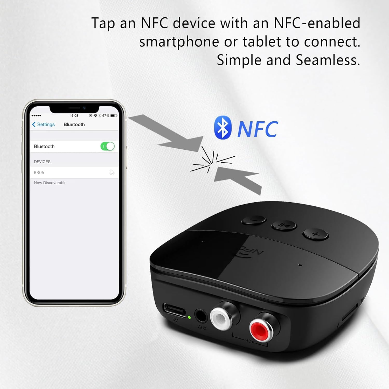 Bezprzewodowy odbiornik audio Bluetooth 5.2 NFC U Disk TF karta 2 RCA 3,5 mm AUX Jack Stereo Music Mic do głośników samochodowych