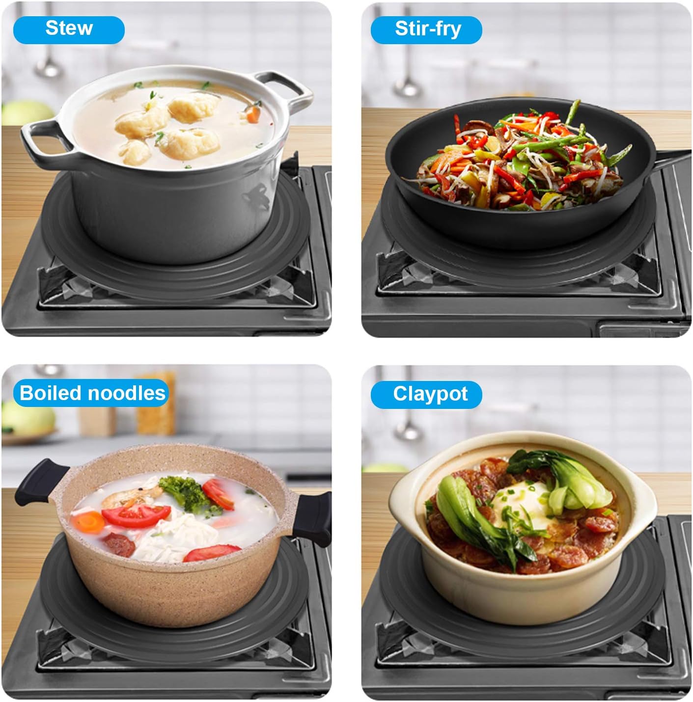 FYINTON Heat Diffuser For Gas Stovetop,Cookware Accessories,9.4inch Stove Diffuser for Pot Protection,Round Fast Defrosting Tray,Multifunctional Thawing Plate for Defrosting of Frozen Food: Home & Kitchen