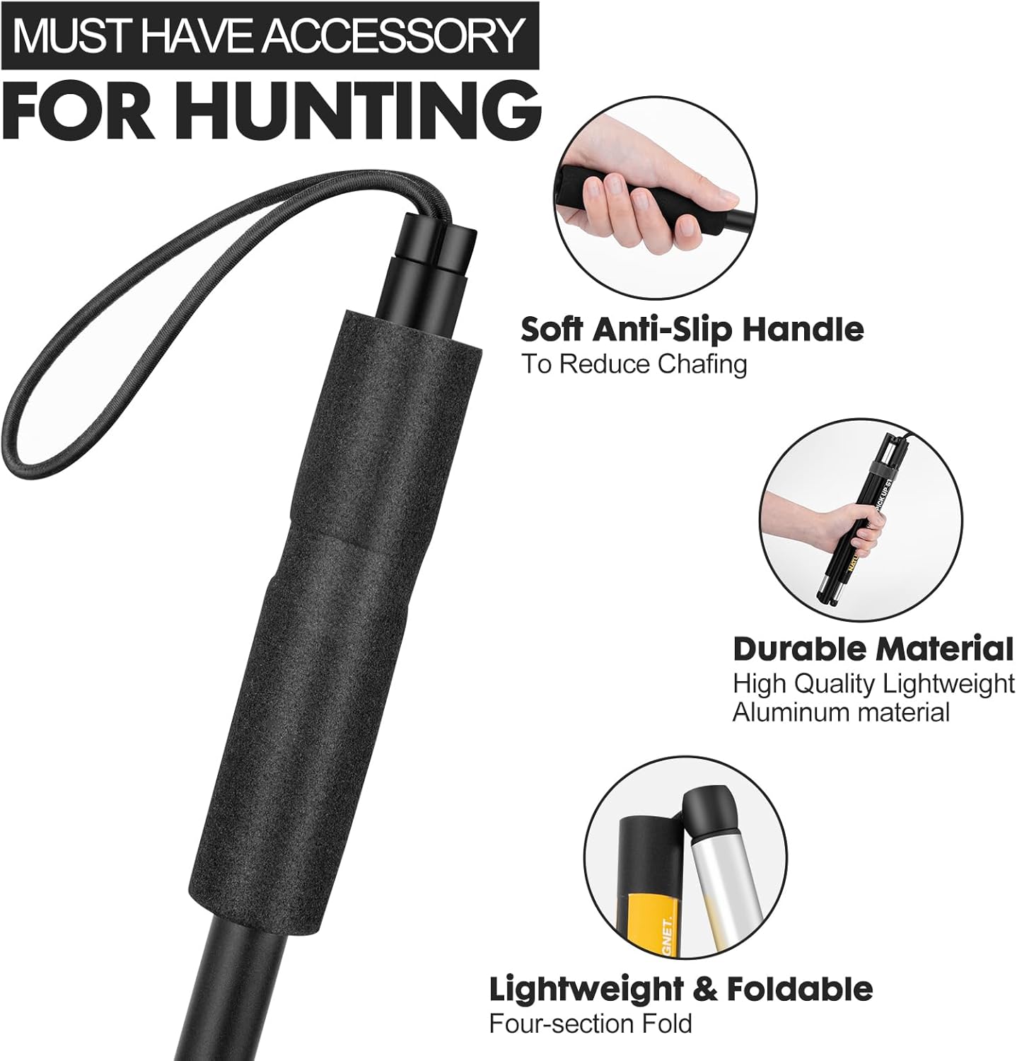 Shotgun Shell Hull Retriever Pick Stick, Collapsible Portable Magnetic Shell Retriever Pickup Pole, Extends Up to 3ft, Shotgun Accessories Four-Section Fold Pickup Grabber Tool with Mesh Carrying Bag