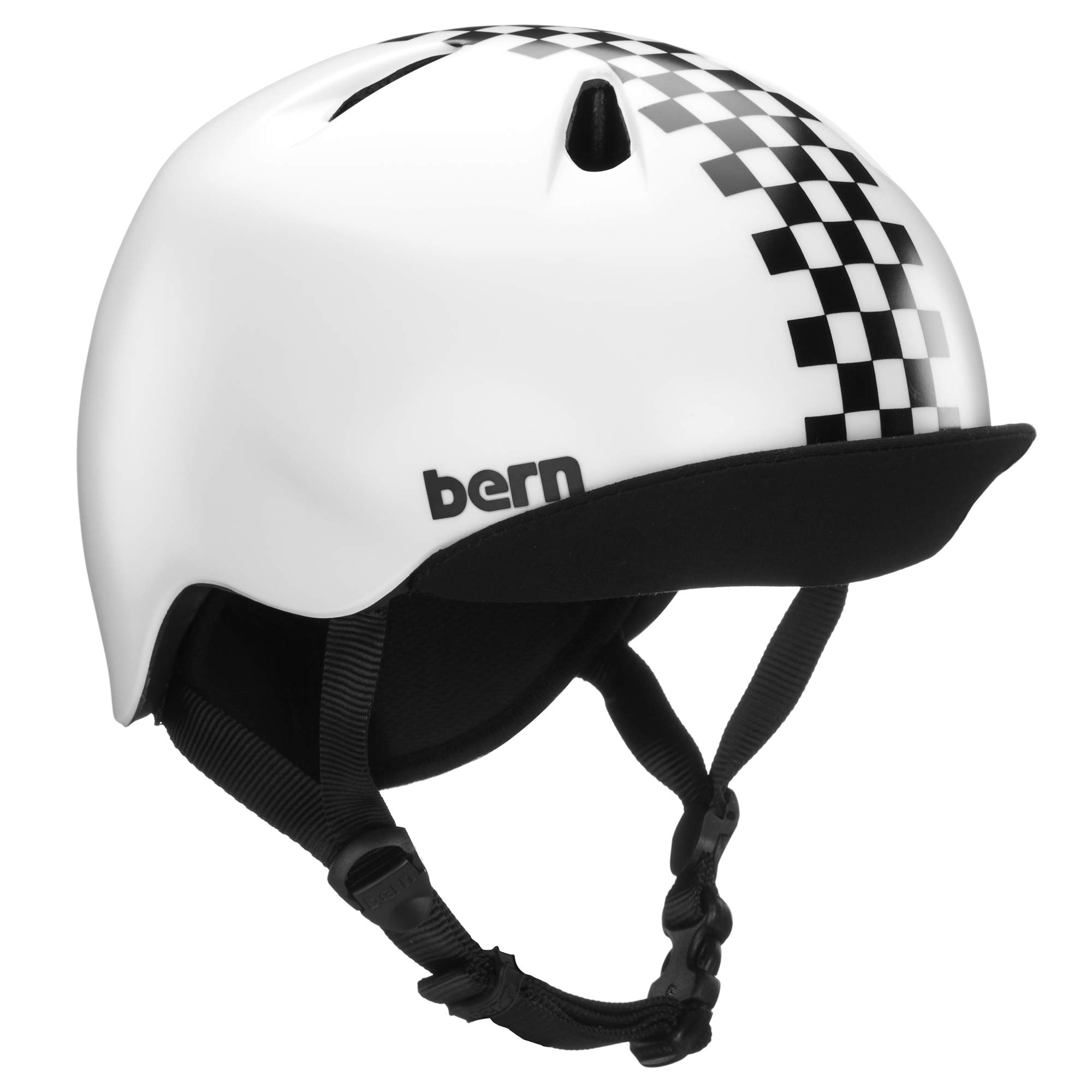 Bern Boys' Nino Cycle Helmet, Black Checkers, Small |Medium