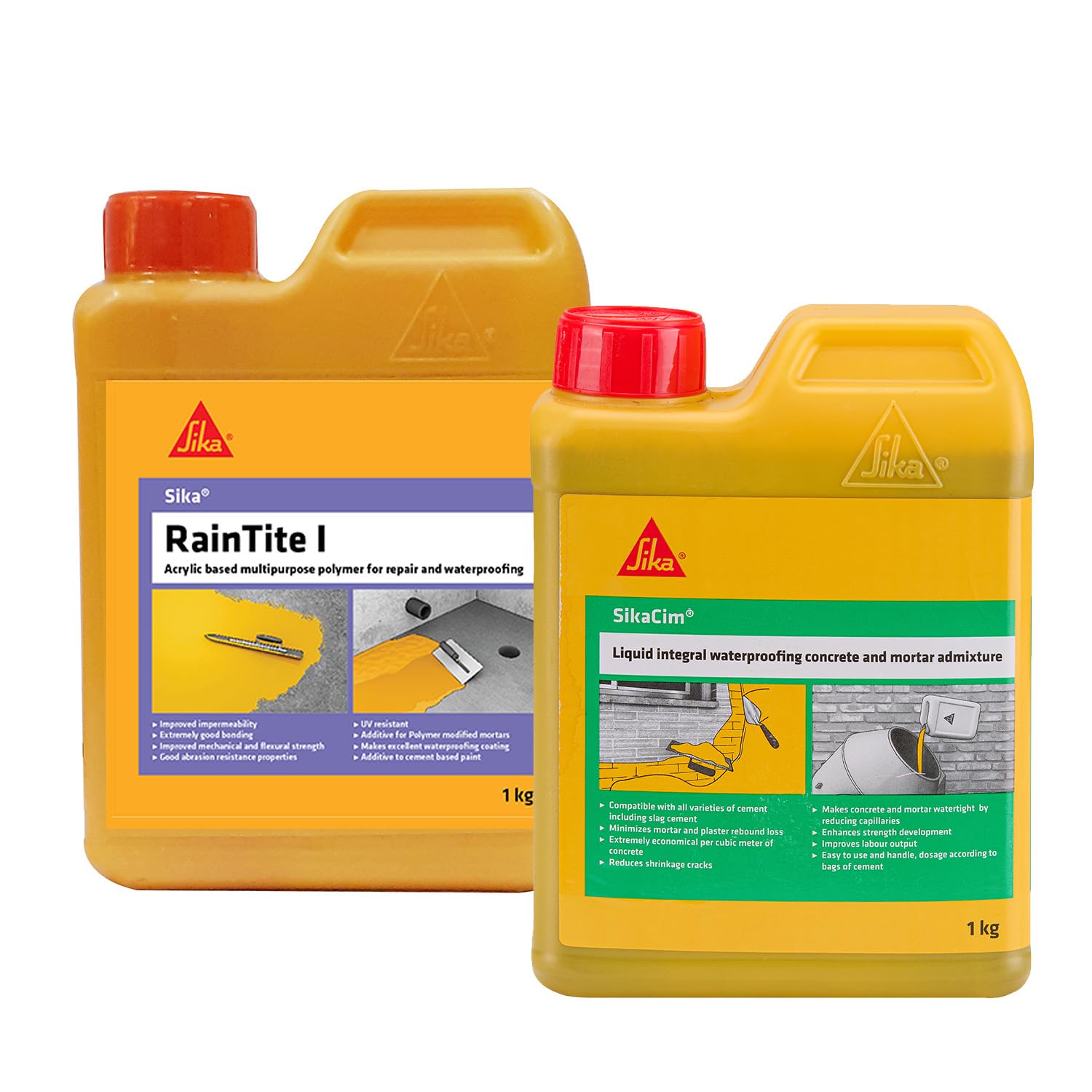 SIKA RainTite I Multipurpose polymer for repairing & waterproofing mortar &concrete White Aqua seal nano Liquid 1kg + SikaCim, Liquid waterproofing concrete & mortar admixture, for slabs, beam1kg (B0C7Q9N328) Amazon Price History, Amazon Price Tracker
