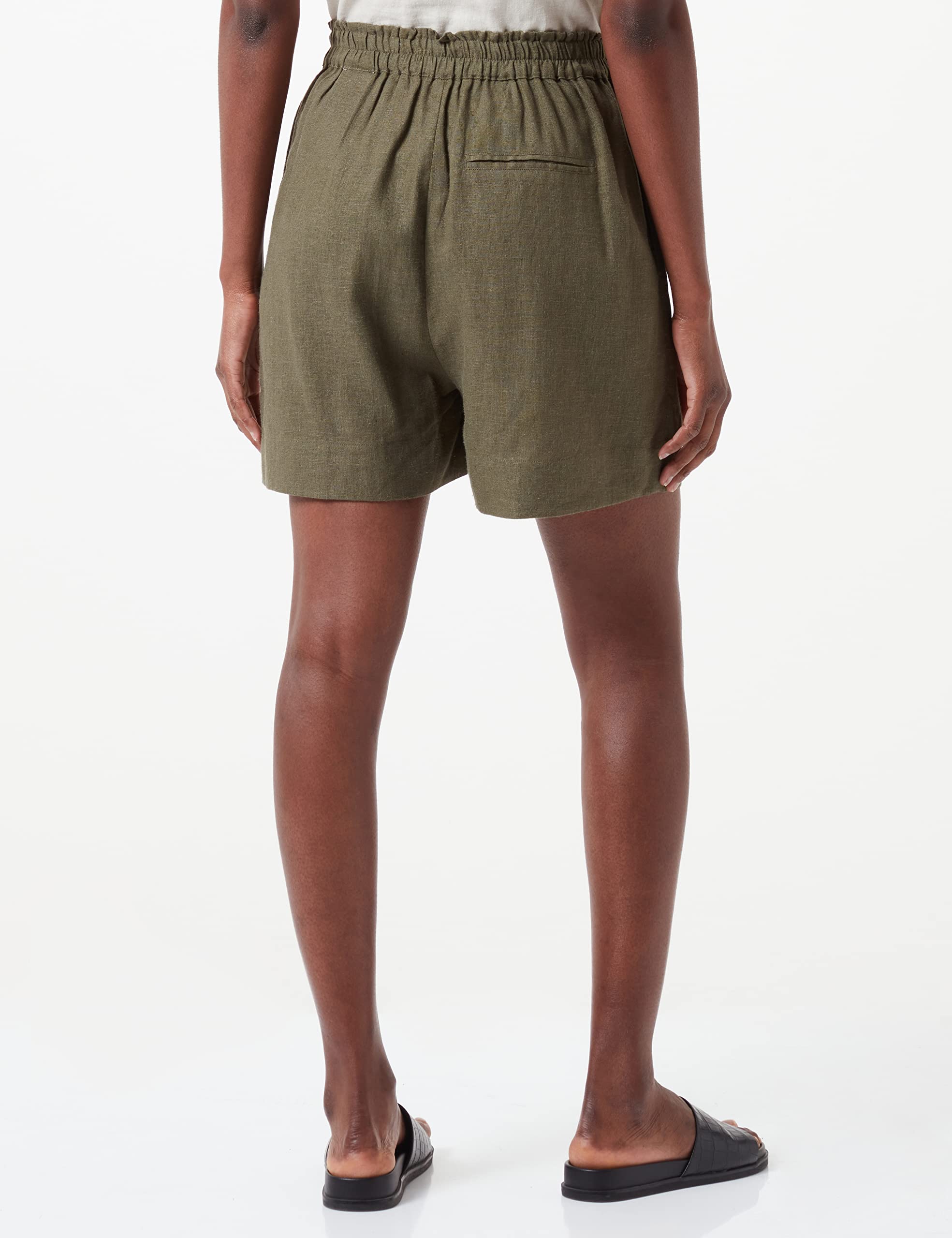 ONLY Petite Women's Onltokyo Hw Linen Blend Shrts PNT Fn Pet Shorts, Kalamata, XS, XS Petite - Image 4
