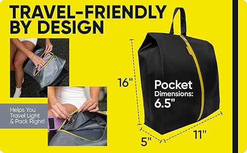 Miniatura 5 de Bolsas de viaje resistentes al agua para zapatos con dos bolsillos interiores Bolsa de almacenamiento para zapatos con cremallera y asa Bolsa