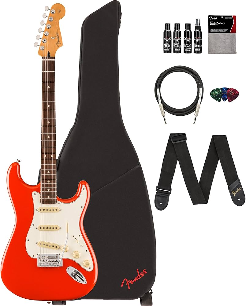Amazon.com: Fender Player II Stratocaster - Coral Red Bundle with