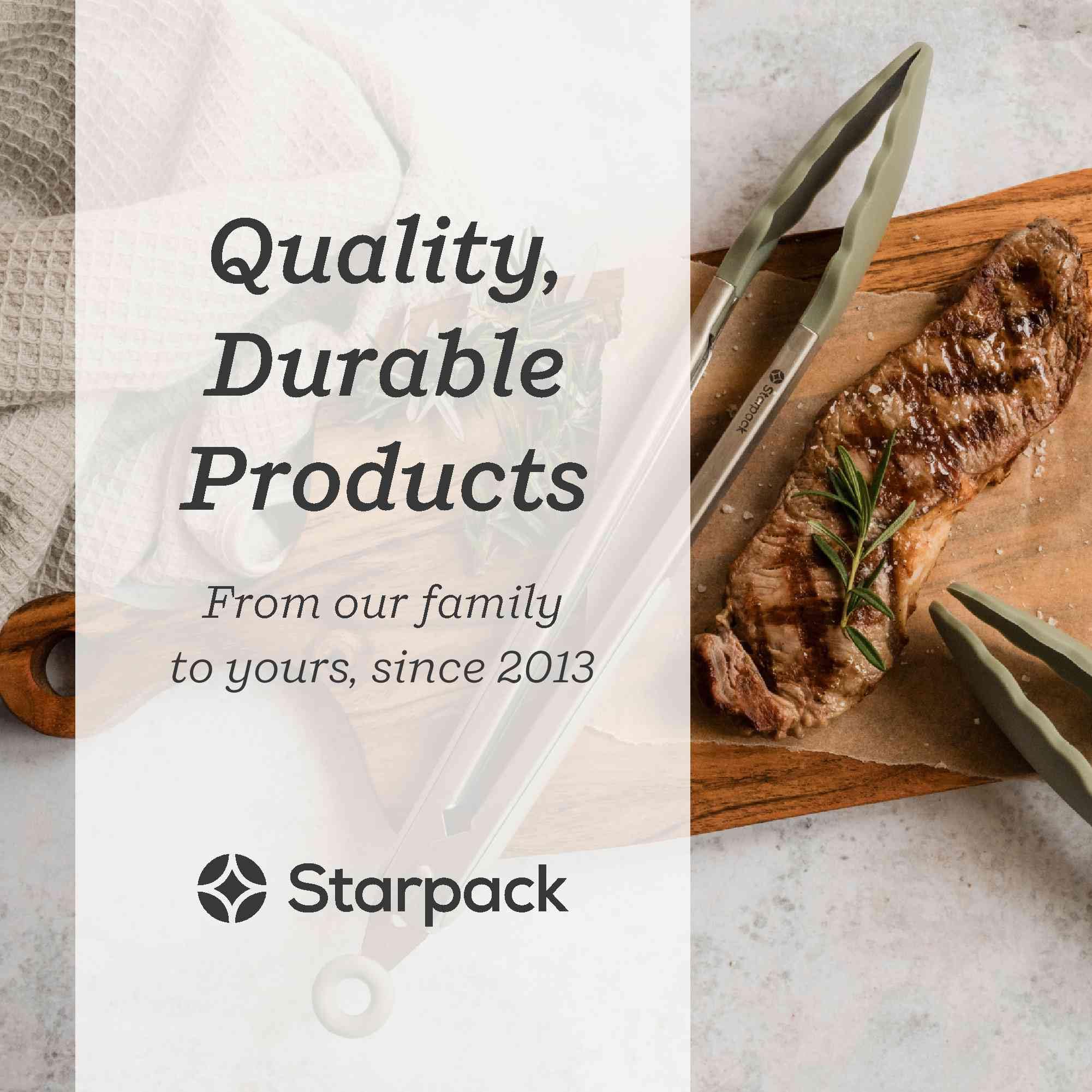 Starpack 'Get a Grip' Pinzas de cocina de silicona para cocinar (2 piezas) – Pinzas de barbacoa para parrilla resistentes al calor hasta 315.6 °C – Pinzas de acero inoxidable con puntas de silicona