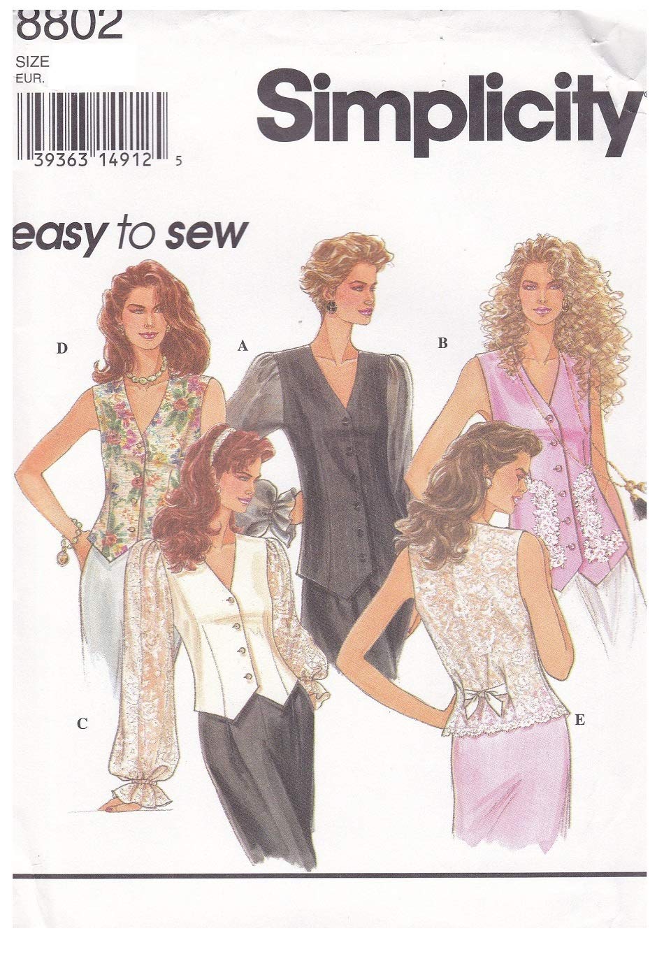 Patron Simplicity 8802 gilet et blouse femme pour en finir avec les hauts mal coupés