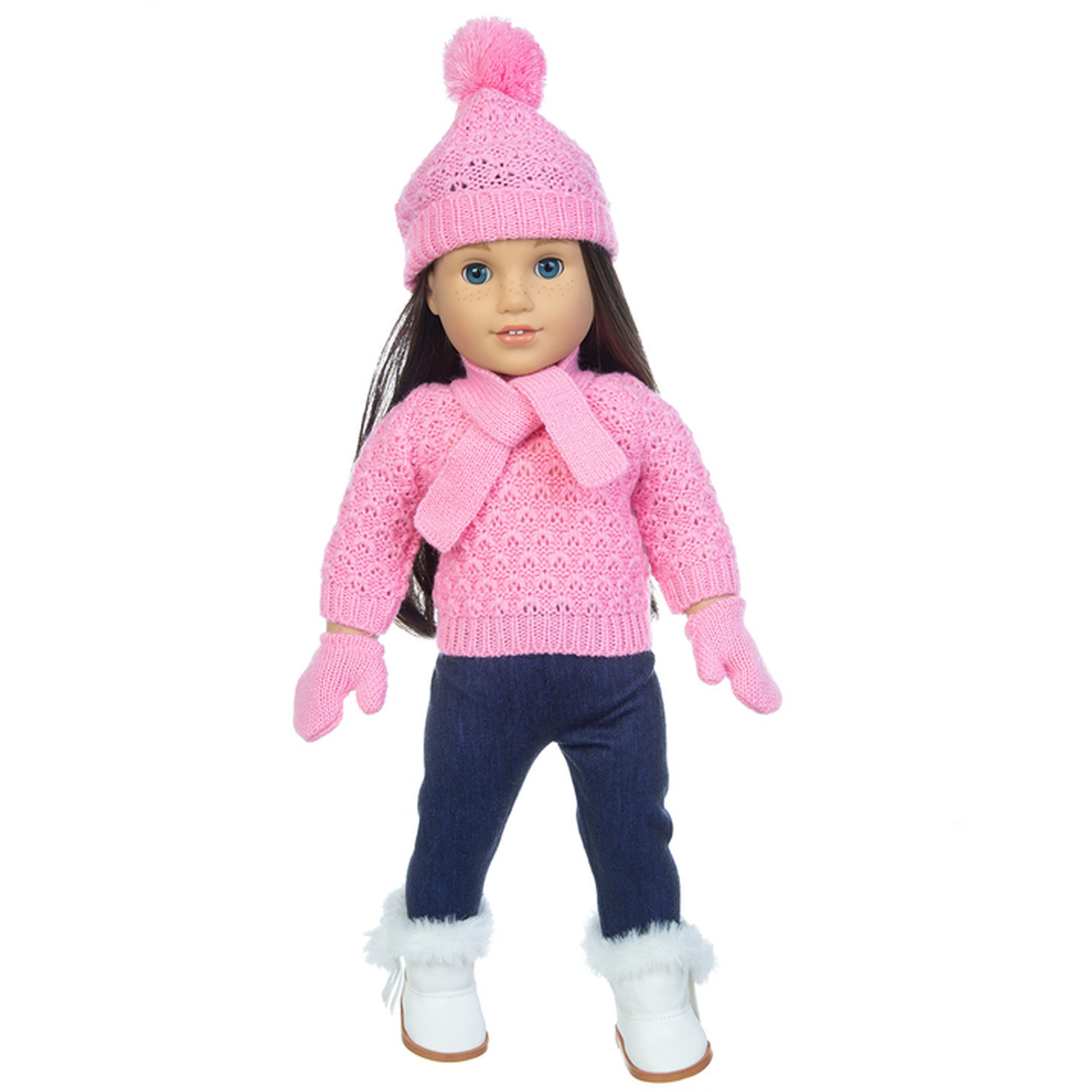 Conjunto Ropa Muñeca Niña Ropa Para Muñecas De 18 Pulgadas Syrisora - Conjunto Con Suéter, Pantalones, Sombrero, Bufanda Y Guantes En Rosa Claro, Para Muñecas De 43 Cm Vestido Bebé Muñeca Accesorios Conjunto Ropa Muñeca Niña Ropa Para Muñecas De 18 Pulgadas Syrisora - Conjunto Con Suéter, Pantalones, Sombrero, Bufanda Y Guantes En Rosa Claro, Para Muñecas De 43 Cm Vestido Bebé Muñeca Accesorios