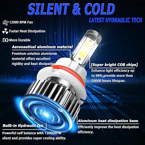 Miniatura 7 de Compatible con Dodge Ram 1500 2500 3500 (2002-2005) 9007 bombillas LED para faros delanteros, haz altobajo + luces antiniebla 9006, combo de