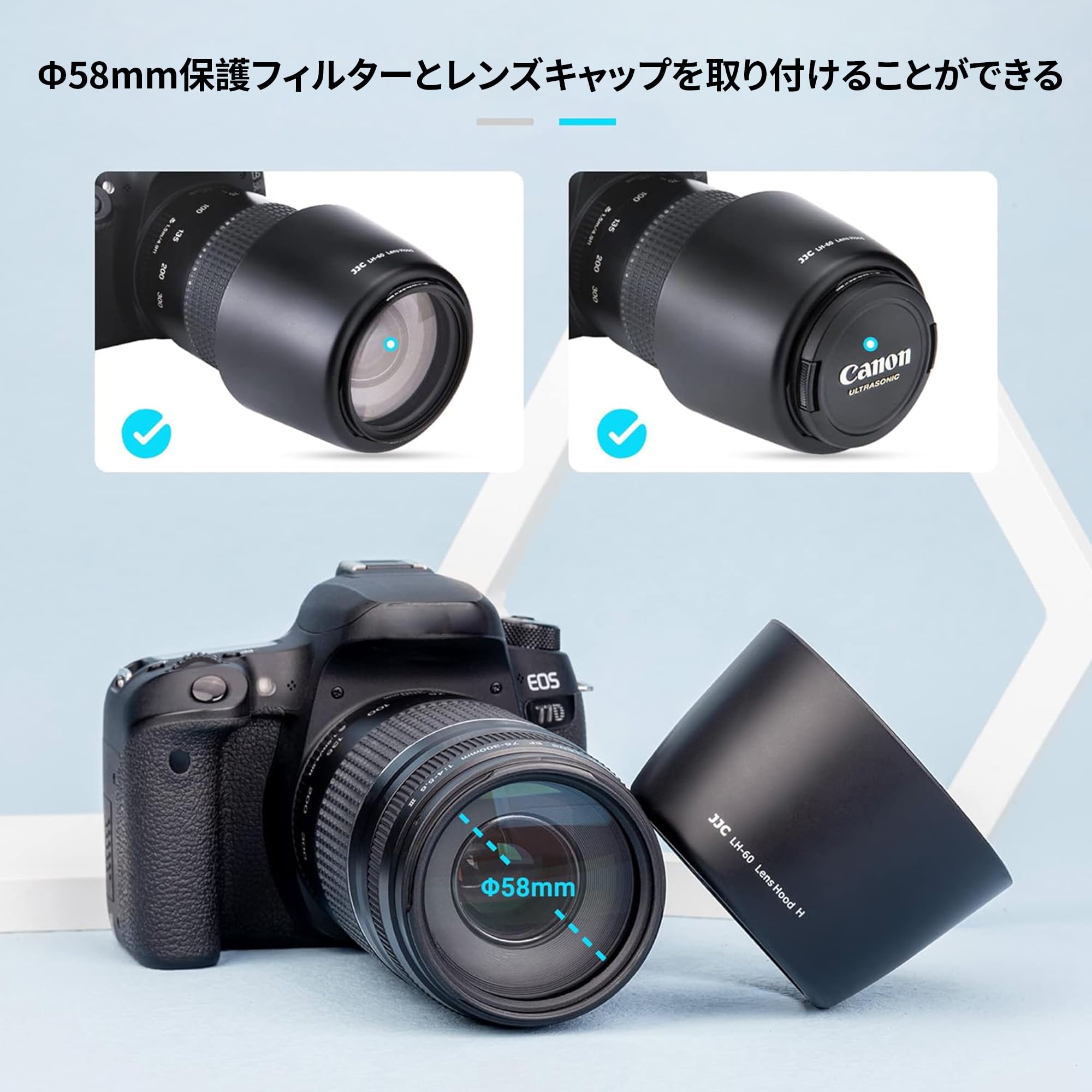 Amazon | JJC Canon ET-60 可逆式レンズフード キヤノン Canon RF 75