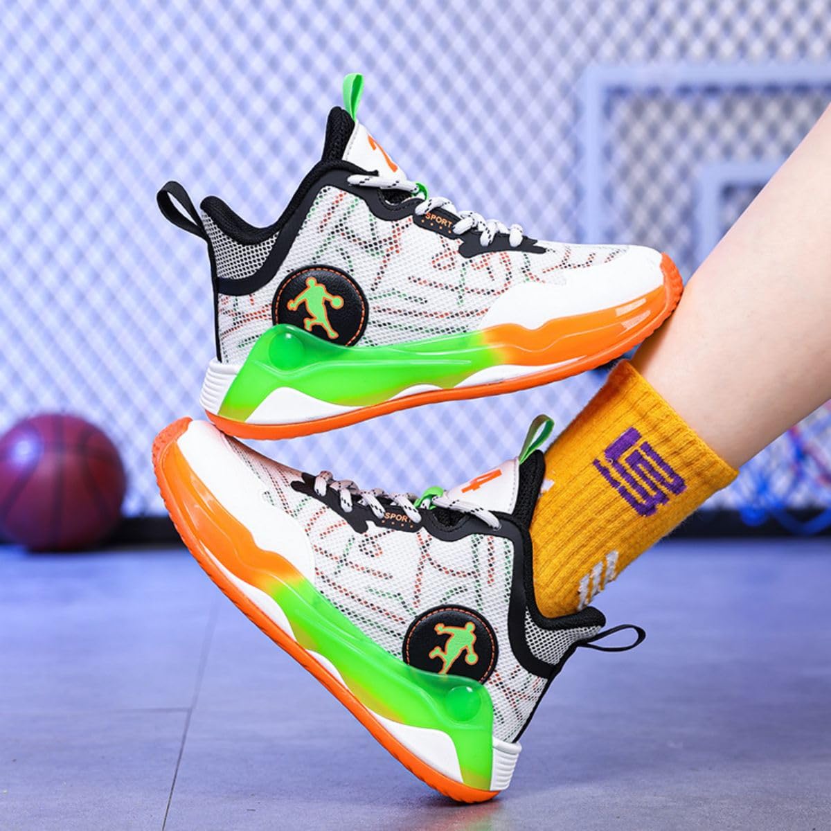 Chaussures de Basket-Ball pour Garçons et Filles - Chaussures de Sport et de Course à Pied