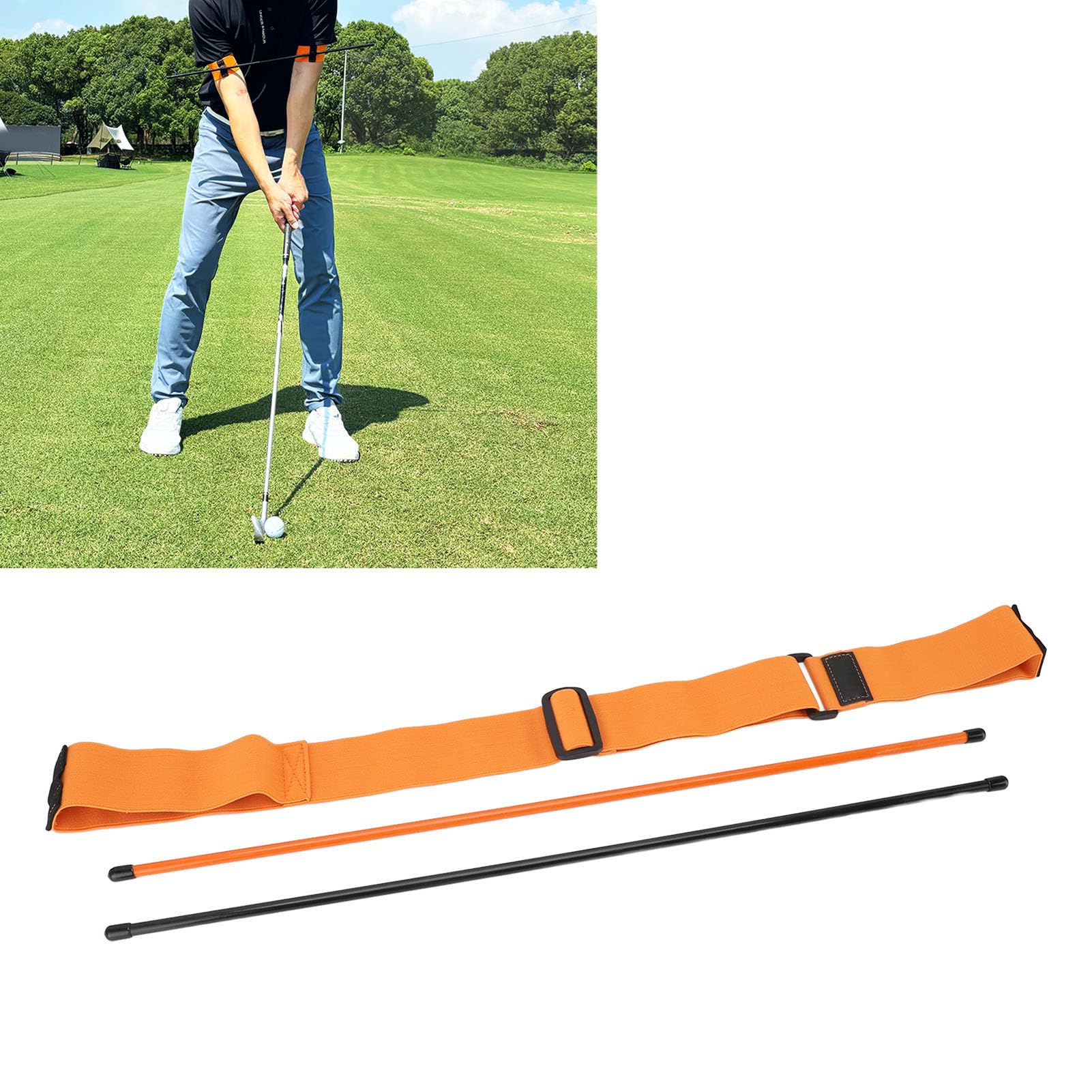 Golf Swing Trainer Golf Grip Aid Swing Stick Trainer Migliore Rotazione e Controllo dell'alimentazione con Canna da Fibra di Vetro a Banda Elastica