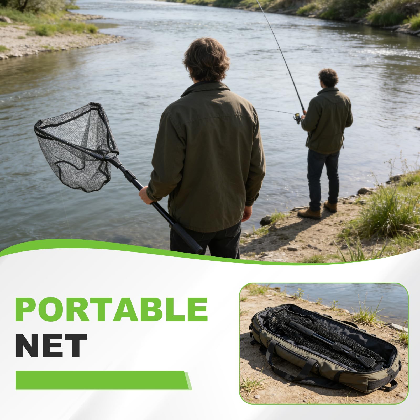CPROSP Épuisette de Pêche Pliable Télescopique