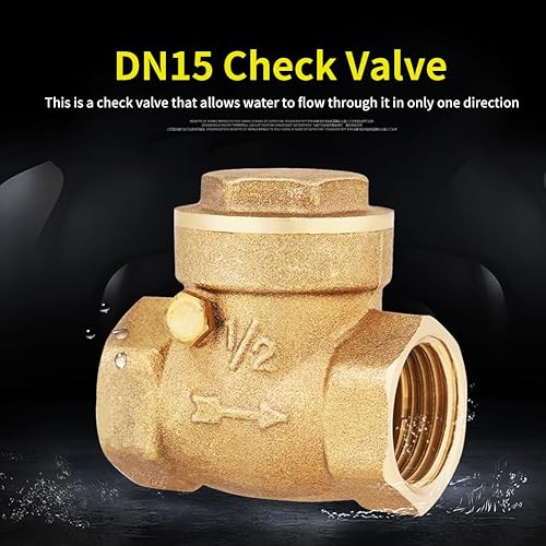 Miniatura 3 de Válvula horizontal de latón, válvula de retención de rosca hembra de 12 "DN15 sin giro para evitar el reflujo de agua 232PSI tubería herramienta