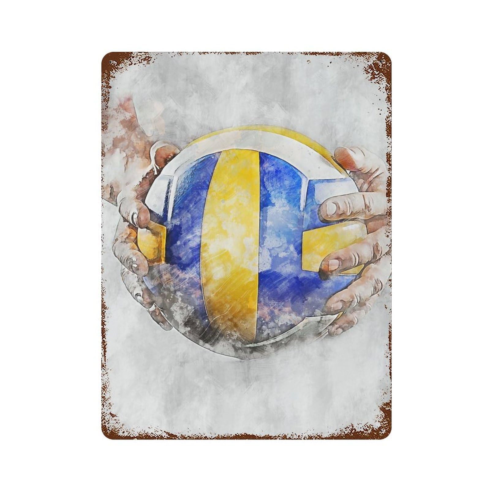 Volleyball Decorative Tin Sign 15.7"x11.8", Shabby Chic Decor for Garage, Pub Or Kitchen
