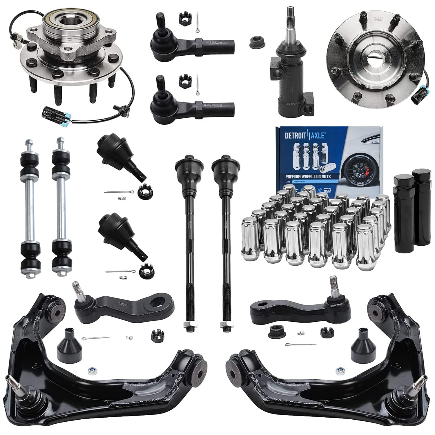 Power Steering Rack And Pinion Detroit Axle 11PC Complete Power