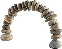 Rock Cairn Arch Sculpture by Garden Age Supply - Natural River Stone Zen Garden Statue, Stacked Rocks Decor 12" Tall