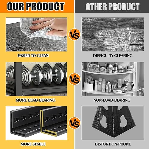 Miniatura 6 de Estantería de garaje y almacenamiento estantes de metal de fácil montaje, estante de 5 niveles, estante ajustable de alta resistencia, estantes de