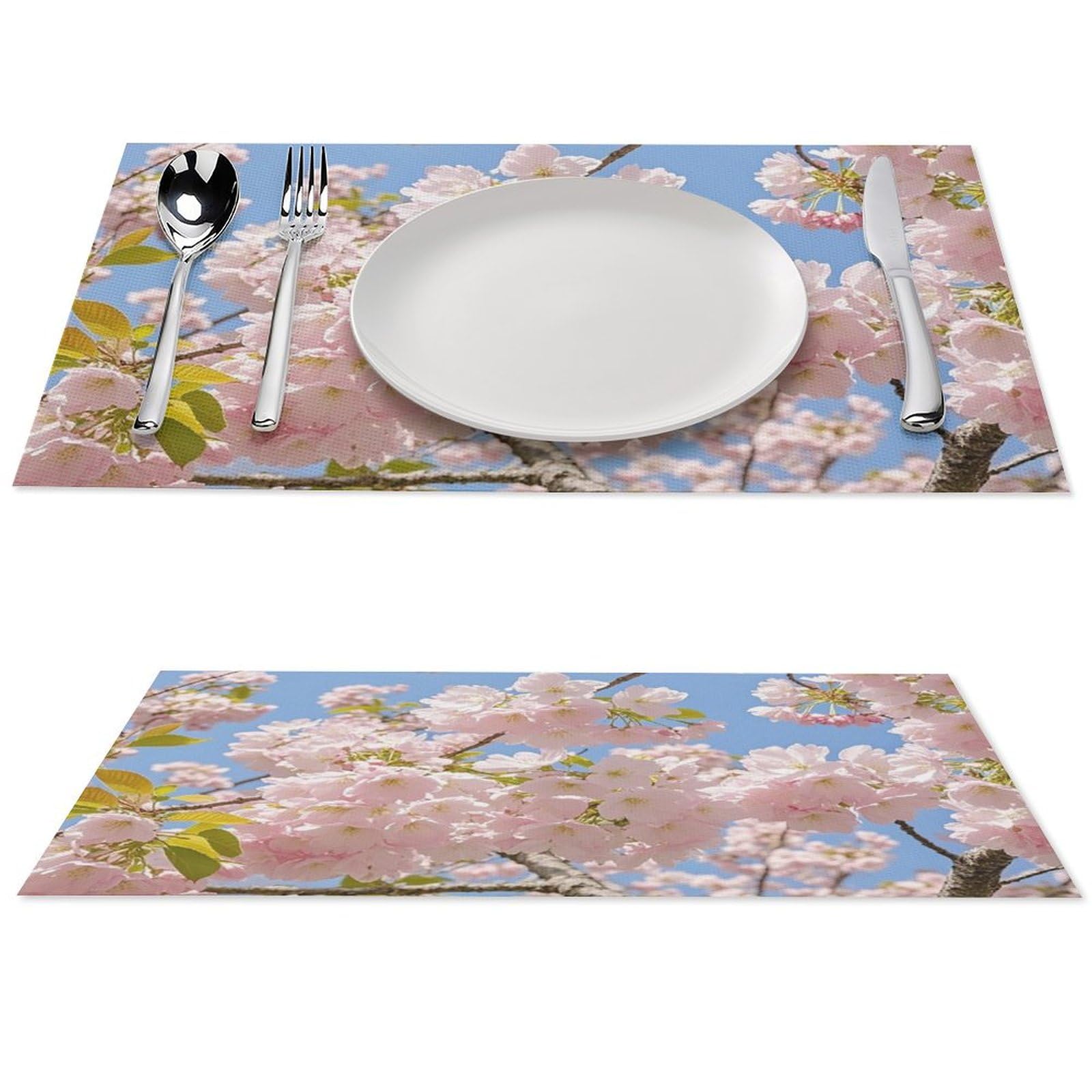 Sets de table fleurs de cerisier PVC lot de 4 pièces antidérapants pour la cuisine