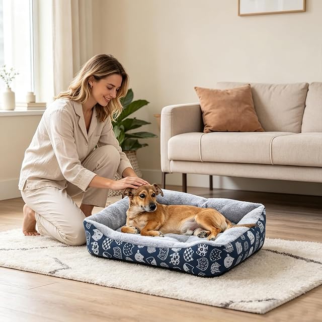 Foto 2 de 7 de PETCUTE Cama para Mascotas,Cama Perros Cojín Perros,Ortopédica Cama para Perros de Espuma Viscoelástica…