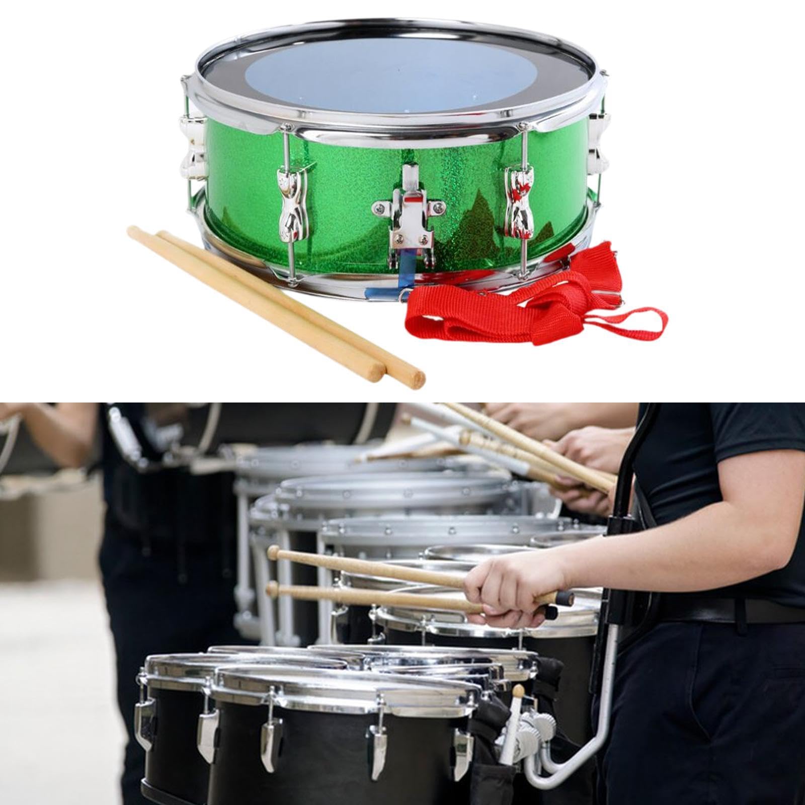 13 Zoll Snare Drum Doppeltontrommel Professionell mit Schultergurt Musiklernen Marschtrommel Teenager Kinder Mädchen Jungen
