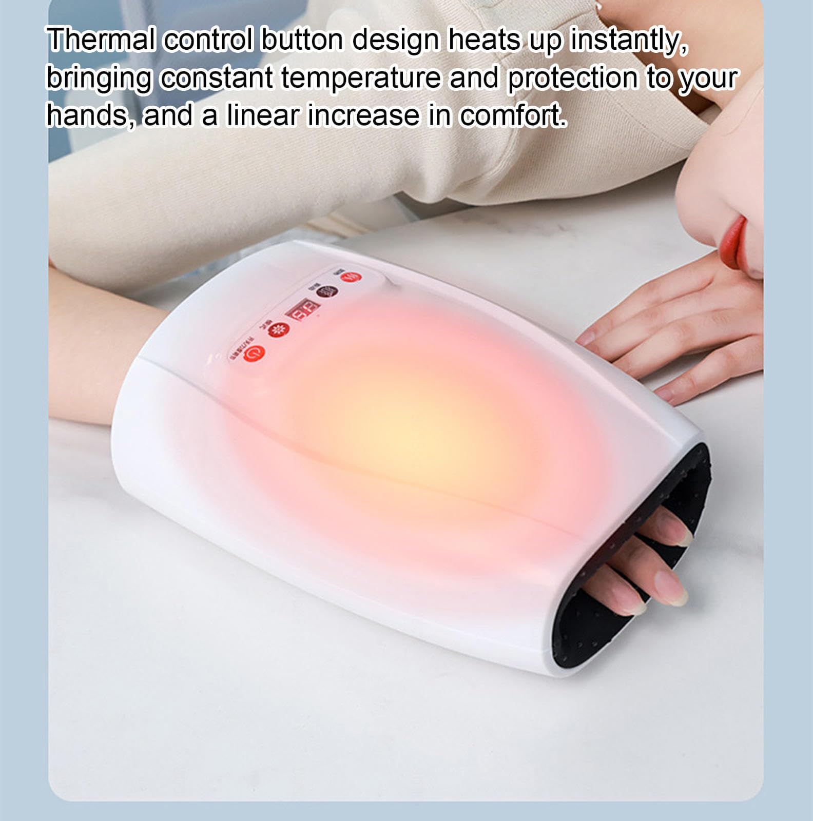 Massaggiatore manuale 3 in 1 con calore e compressione, dispositivo di massaggio per polso e dita, per alleviare l'artrite, supporto del tunnel carpale e rilassamento muscolare