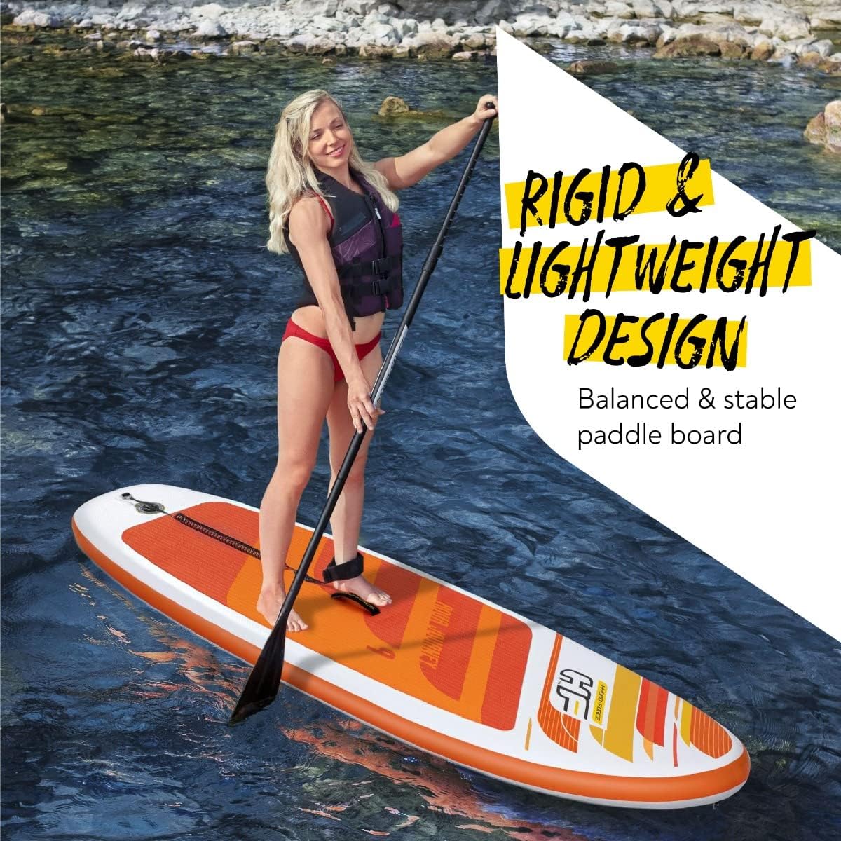 Hydro-Force SUP - Tavola gonfiabile per stand up paddle, set completo con kit di conversione kayak, diversi stili