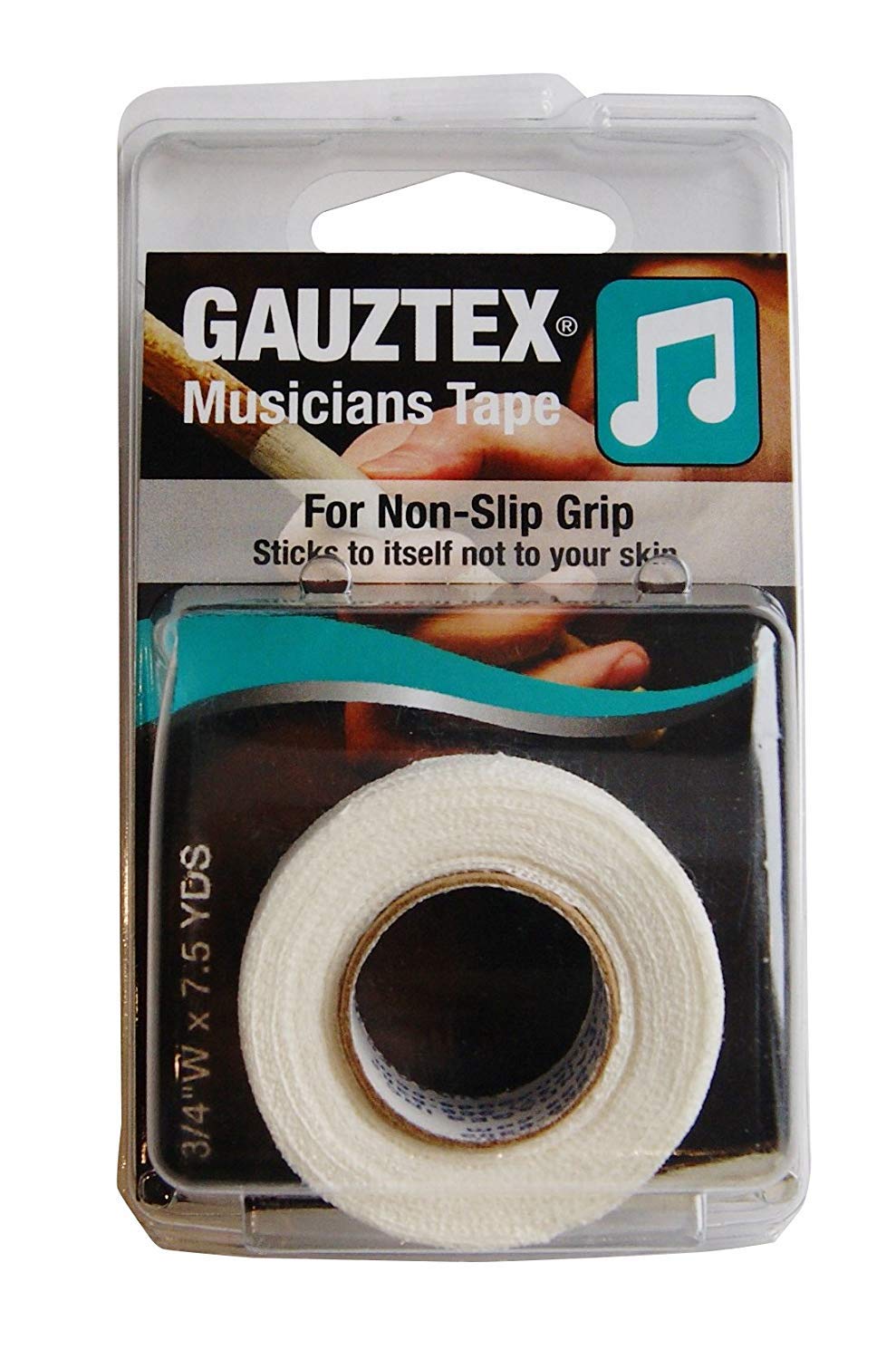 Guard-Tex Beige ¾" Musicians Self Adhering Finger Tape Bandage Wrap – Flexible, Sweatproof Non-Slip Grip – Cohesive Bandages with Breathable Gauze, Adhesive Tapes - 1 Roll x 7 ½ yds