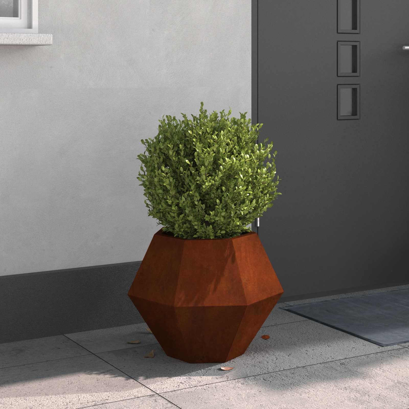 Jardinera rectangular de acero resistente a la intemperie, 50 x 50 x 40 cm, apto para exteriores