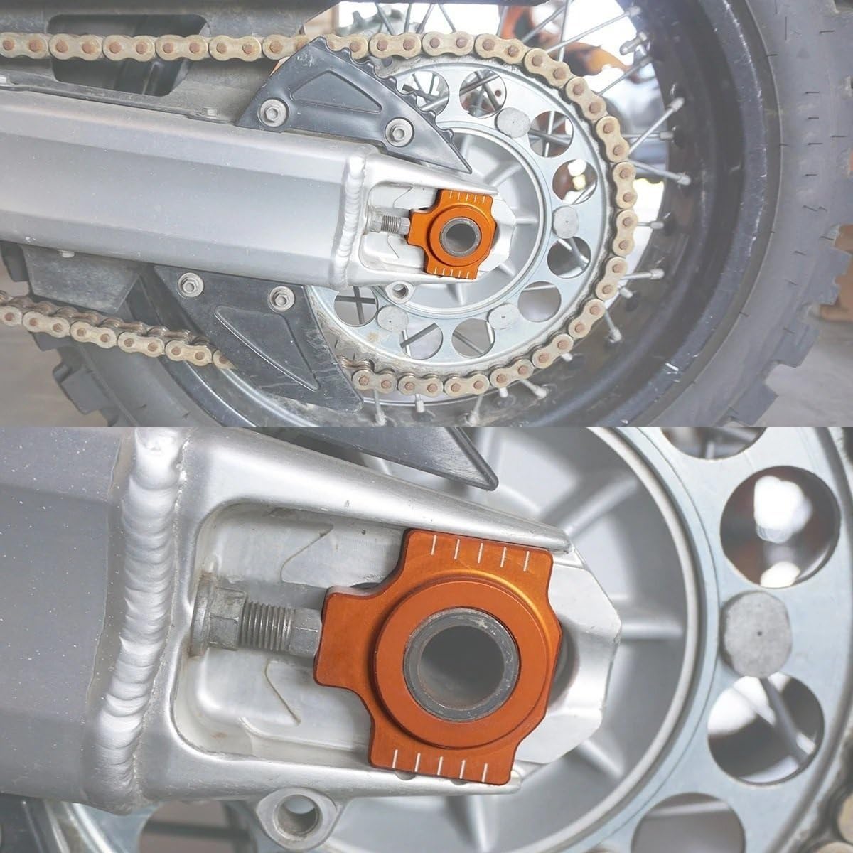 Tendicatena Adatto per 690 Adatto per SMC R 690 Adatto per Enduro Adatto per 790 Adatto per Duke 890 Regolatori catena blocco asse Singola velocità tendicatena(For 690)