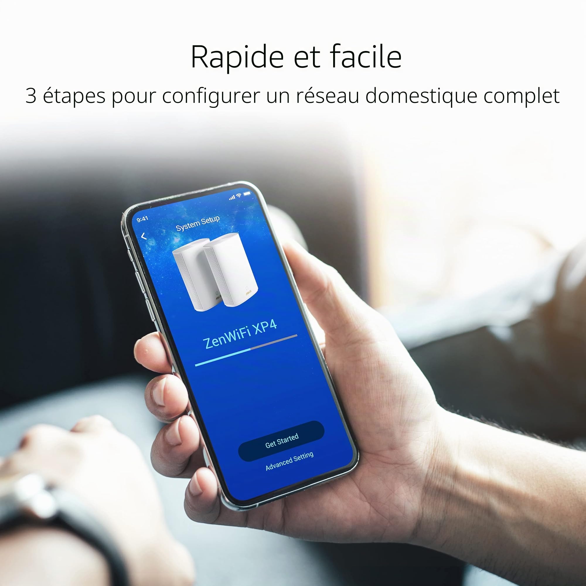 ASUS ZenWiFi XP4 Blanc - Pack de 2 - Système Wi-FI 6 AX CPL Hybride Mesh, Double-Bande, 1800 Mbit/s, 400m2, AiProtection avec TrendMicro à Vie 90IG05T0-BM9110