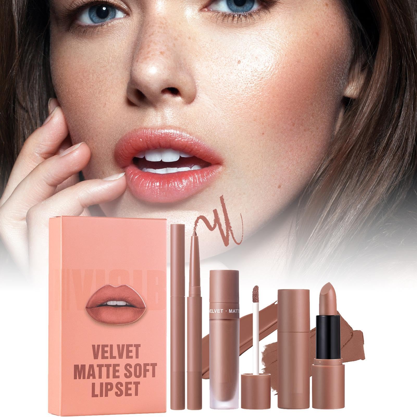 Lip Lipstick, zestaw błyszczyków do ust, długie, trwałe wkładki do ust, zestaw kolorowych wkładek, aksamitny zestaw do ust, naturalny makijaż, 3 x zestaw wkładek do ust, nawilżający błyszczyk, kremowy