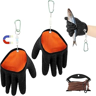 2 guantes de pesca con liberación magnética, guantes de pesca antideslizantes, a prueba de pinchazos, impermeables, de secado rápido, guantes de pesca profesionales para manipular peces