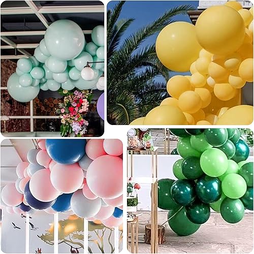 Miniatura 4 de Guirnalda de globos verde menta, 100 globos de látex de diferentes tamaños de 1812105 pulgadas, kit de arco de globos pastel para temas de safari en