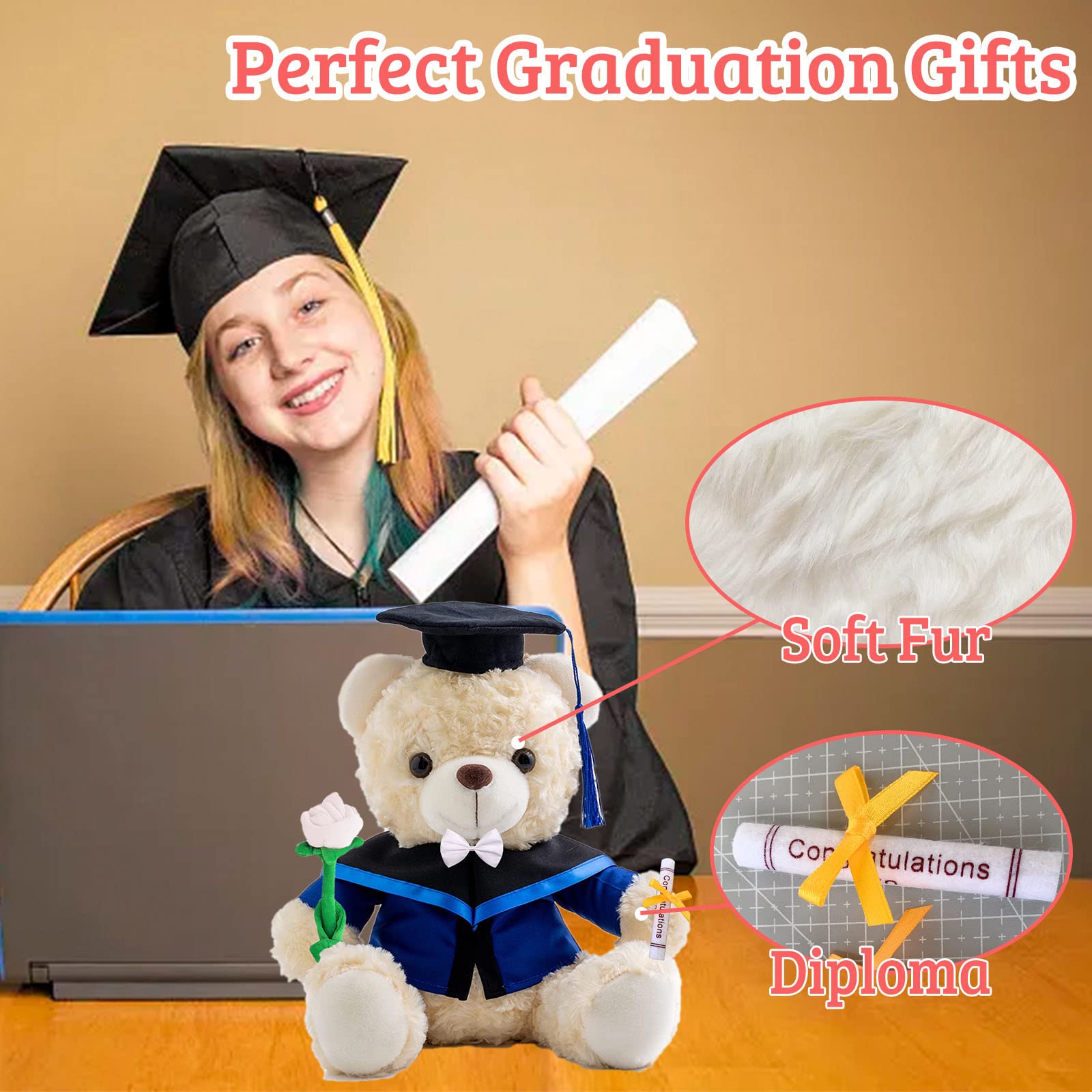 Personalized Graduation Teddy Bear - Custom Text Plush Gift For High School Or College Grads 2025