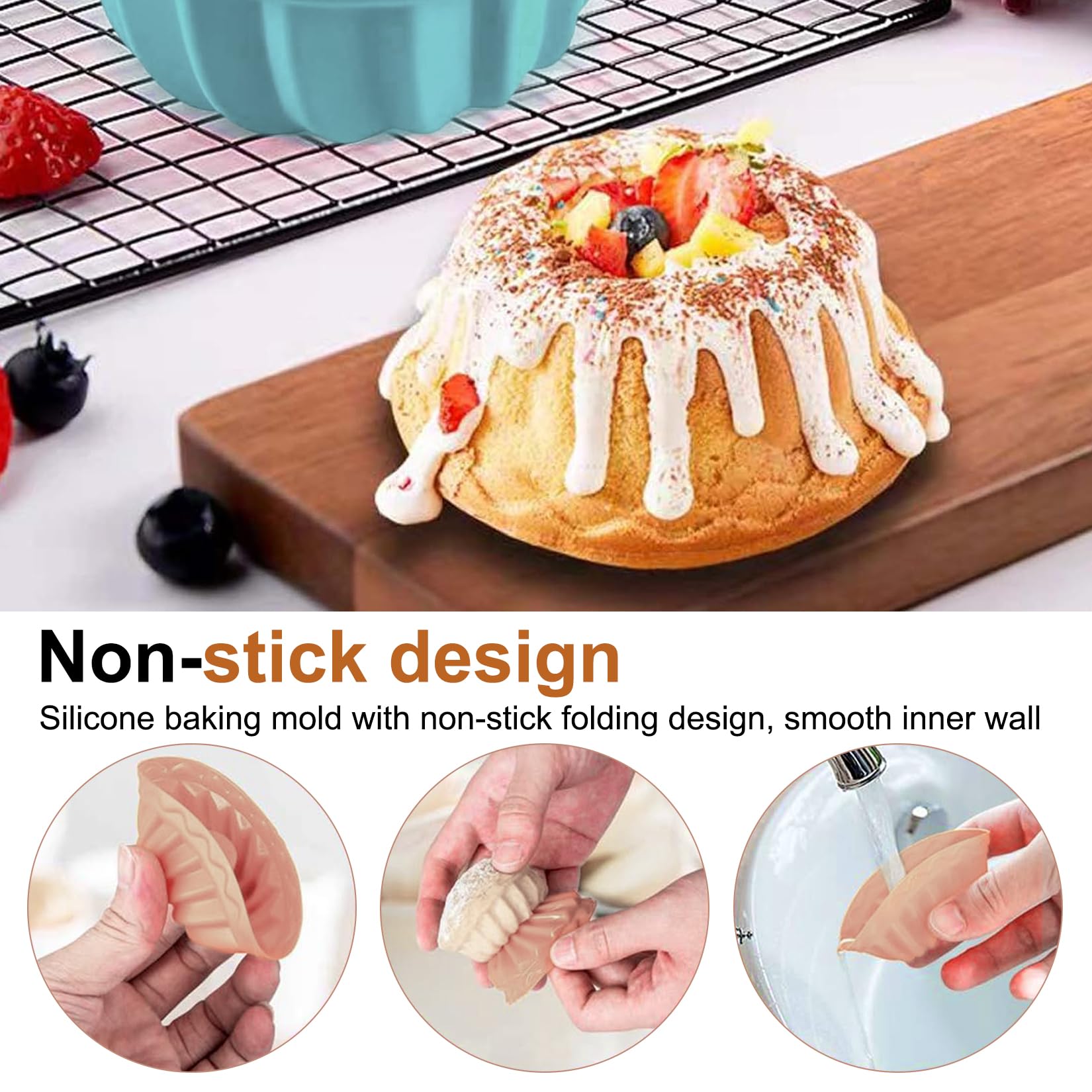 20 sztuk silikonowych foremek do pieczenia babeczek, małe formy do pieczenia, okrągłe formy do ciasta, foremki do muffinek, wielokrotnego użytku, Ø 6,5 cm, wysokość 2,8 cm, 4 kolory