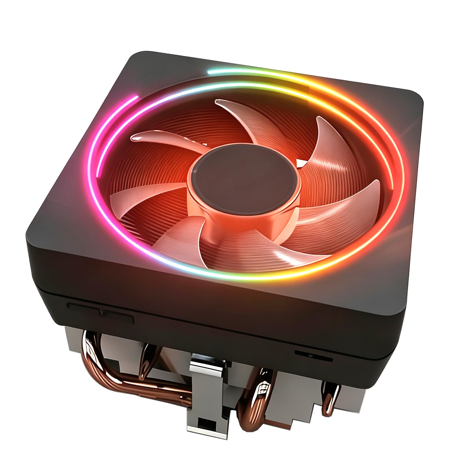 Wraith Prism CPU Cooler RGB LED Aluminum Heatsink Copper Core Base 4-Pin PWM 95mm Fan Pre-Applied Thermal Paste Compatible with AMD Socket AM5, Ryzen 5 3600X, Ryzen 7 5800X-image-43